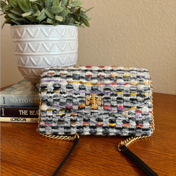 Tory Burch Kira Tweed Chain Wallet & Dust Bag - Picture 5 of 15